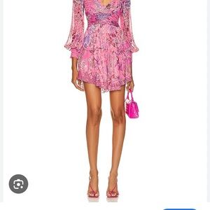 HEMANT & NANDITA Vibrant Pink Long Sleeve Dress